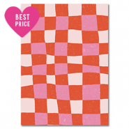 BY31&reg; Sieraden kaartjes blokjes Red-light pink-white