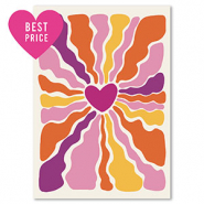 BY31&reg; Sieraden kaartjes hart Purple-pink-orange-yellow