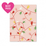 Sieraden kaartjes kerstverlichting Pink-red-green