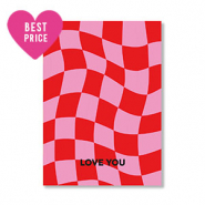 Sieraden kaartjes "Love you" Pink-red