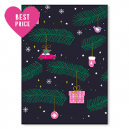 Sieraden kaartjes Kerst Dark blue-pink