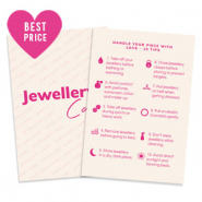 BY31&reg; Sieraden kaartjes "Jewellery care" Engels Off white-pink