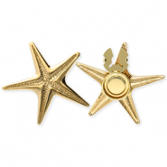 Roestvrij stalen (RVS) Stainless steel button covers zeester Gold