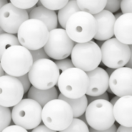 14 mm DQ acryl kralen shiny Snow white 11-0602 TCX