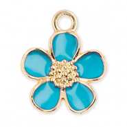 Bedels metaal bloem Gold-blue