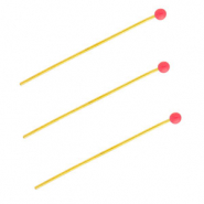 BY31® Roestvrij stalen (RVS) Stainless steel onderdelen nietstiften met bolletje 35mm Gold-red
