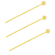 BY31® Roestvrij stalen (RVS) Stainless steel onderdelen nietstiften met bolletje 35mm Gold