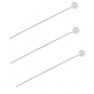 BY31® Roestvrij stalen (RVS) Stainless steel onderdelen nietstiften met bolletje 35mm Silver