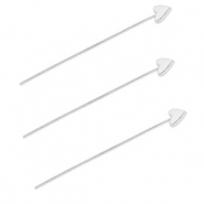 BY31® Roestvrij stalen (RVS) Stainless steel onderdelen nietstiften met hart 35mm Silver