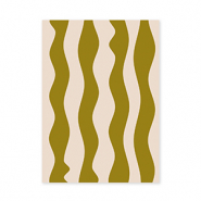 BY31® Sieraden kaartjes golven Olive green-crème