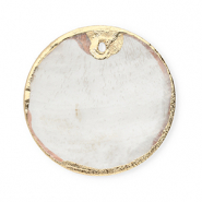 Schelp hangers specials rond Off white-gold