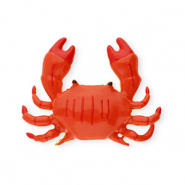 Eco-brass&reg; metaal bedels enamel krab Gold-orange-red-black