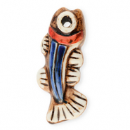 Hanger keramiek vis Brown-white-dark blue-red