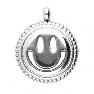 BY31® Roestvrij stalen (RVS) Stainless steel bedels smiley Silver