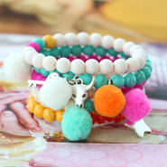 Inspiratiesets ✺ Pompom bedels zilver kleur ✺