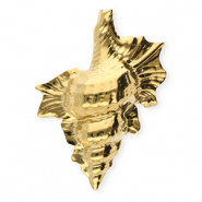 Roestvrij stalen (RVS) Stainless steel statement broches schelp Gold