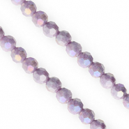 Top Facet kralen rond 6mm Purple-AB coating