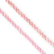 Top Facet kralen rond 4mm Azalea pink-AB coating