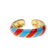Roestvrij stalen (RVS) Stainless steel ringen Gold-red-blue