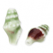 Kralen keramiek wulk Light green-brown