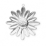 Roestvrij stalen (RVS) Stainless steel bedels bloem Silver