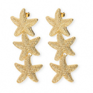 Trendy oorbellen / oorstekers zeesterren met RVS steker Gold