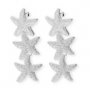 Trendy oorbellen / oorstekers zeesterren met RVS steker Silver