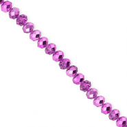 Top Facet kralen 4x3mm disc Orchid purple-pearl shine coating