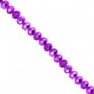 Top Facet kralen 4x3mm disc Dark purple-pearl shine coating