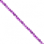 Top Facet kralen 3x2mm disc Purple-pearl shine coating