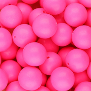 Siliconen kralen 18mm rond Neon pink