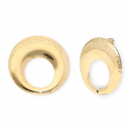 Roestvrij stalen (RVS) Stainless steel onderdelen oorbellen / oorstekers rond met oogje Gold