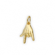 Brass TQ metaal bedels "I love you" Gold