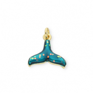 Brass TQ metaal bedels staart Gold-teal blue