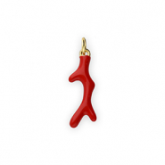 Brass TQ metaal bedels koraal Gold-red