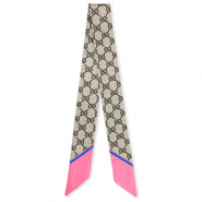 Bandana sjaal met "G" patroon Pink-greige-dark brown