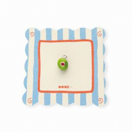 BY31&reg; Eco-brass metaal bedels met enamel olijf Silver-olive green-red