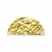 BY31&reg; Roestvrij stalen (RVS) Stainless steel onderdelen tussenstuk half gebogen met 4 oogjes Gold