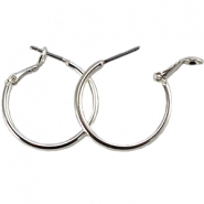 Onderdelen DQ metaal creolen 20mm Zilver