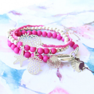 Inspiratiesets Bohemian hangers met acryl kralen en DQ metaal