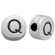 DQ metalen letterkraal Q Antiek zilver (nikkelvrij)