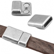 DQ metaal magneetslot (voor DQ leer plat 10mm) Antiek zilver (nikkelvrij)