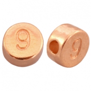 DQ metalen cijferkralen # 9 Rosé goud (nikkelvrij)
