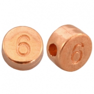 DQ metalen cijferkralen # 6 Rosé goud (nikkelvrij)