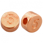 DQ metalen cijferkralen # 5 Rosé goud (nikkelvrij)