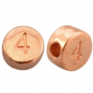 DQ metalen cijferkralen # 4 Rosé goud (nikkelvrij)