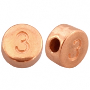 DQ metalen cijferkralen # 3 Rosé goud (nikkelvrij)