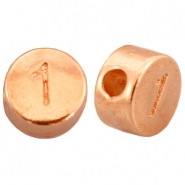 DQ metalen cijferkralen # 1 Rosé goud (nikkelvrij)