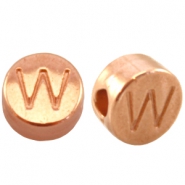 DQ metalen letterkraal W Rosé goud (nikkelvrij)