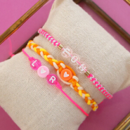 Inspiratiesets Zomerse inspiratie met macramé draad, acryl letterkralen en sieradenkaartjes